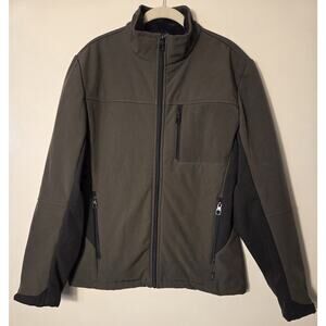 TUMI Metro Softshell Fleece-Lined Jacket Men's Small Green Black EUC